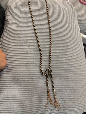Guess Rope Tassel Necklace Women OS Gold Black Good Lariat Knot Detail